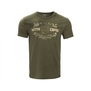 MTN OPS Men's Veil Duck Camo Short Sleeve Crew Neck T Shirt Military Heather XL
