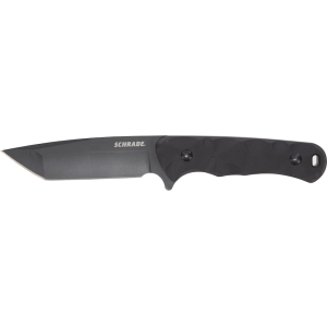 Schrade Regine Pocket Knife 3.83" Modified Drop Point AUS-8 Black Oxide Blade G-10 Handle Black