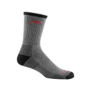 DARN TOUGH SOCKS Darn Tough Men's Hiker Coolmax Micro Crew Midweight Socks Gray/Black Medium
