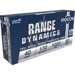 cchi Range Dynamics 40 S&W 170 Grain Full Metal Jacket Box Of 50 Ammo