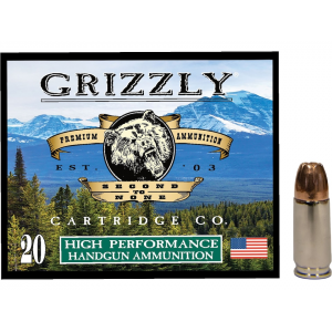 GRIZZLY Cartridge High Performance Handgun 9mm Luger Ammo 115 Grain Jacketed Hollow Point Box Of 20