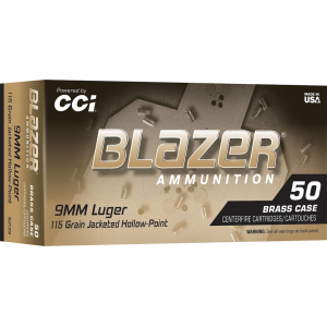 zer Brass 9mm Luger 115 Grain Jacketed Hollow Point Box Of 50 Ammo