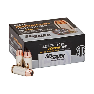  Sauer Elite Performance 40 S&W 180 Grain Sig V-Crown Jacketed Hollow Point Box Of 20 Ammo