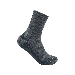 CARHARTT Men's Midweight Short Crew Socks Merino Wool Blend Carbon Heather Large 1 Pair