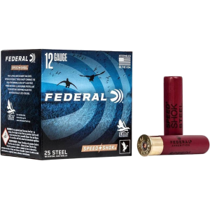 Federal Speed-Shok Waterfowl 12 Gauge Ammo 2-3/4 #3 Steel Shot 1-1/8 Oz Box Of 25 eral Speed-Shok Waterfowl 12 Gauge 2-3/4 #3 Steel Shot 1-1/8 Oz Box Of 25 Ammo