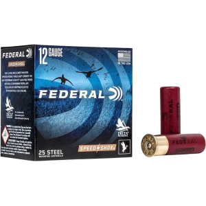 Federal Speed-Shok Waterfowl 12 Gauge Ammo 2-3/4 #2 Steel Shot 1-1/8 Oz Box Of 25 eral Speed-Shok Waterfowl 12 Gauge 2-3/4 #2 Steel Shot 1-1/8 Oz Box Of 25 Ammo
