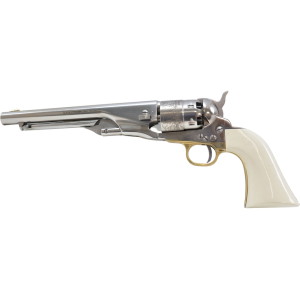 Pietta 1860 Army Black Powder Revolver 44 Caliber 8" Unfinished Barrel Unfinished Frame White Grip