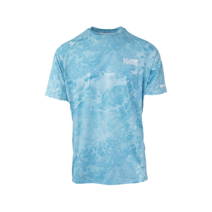 MIDWAYUSA Men's Ambush Fishing Short Sleeve Crew Neck T Shirt Realtree WAV3 Light Blue Medium