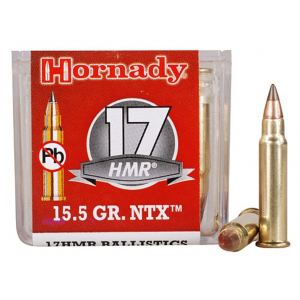 Hornady 17 Hornady Magnum Rimfire (HMR) Ammo 15.5 Grain Hornady NTX Polymer Tip Box of 50