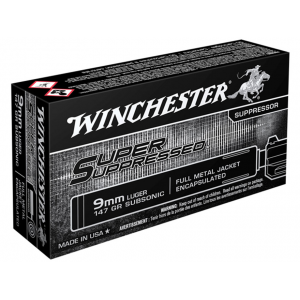 chester Super Suppressed 9mm Luger 147 Grain Full Metal Jacket Box Of 50 Ammo
