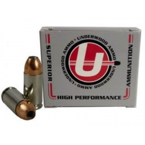 Underwood 9mm Luger +P+ Ammo 115 Grain Nosler Sporting Handgun Jacketed Hollow Point Box of 20 - Underwood Ammunition