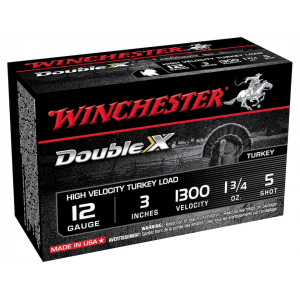 WINCHESTER Double X Turkey 12 Gauge Ammo 3" #5 Copper Plated Lead Shot 1-3/4 Oz Box Of 10