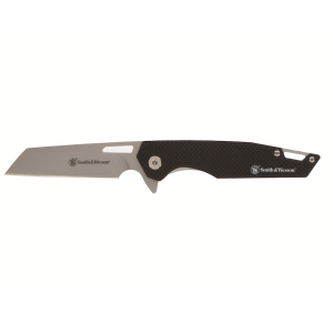 Smith & Wesson Sideburn Pocket Knife 3" Modified Wharncliffe 8Cr13MoV Satin Blade G-10 Handle Black - Smith & Wesson