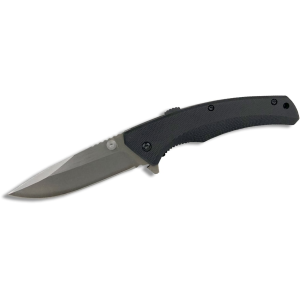 American Buffalo Knife & Tool Sidewinder Assisted Opening Pocket Knife 3.5" Drop Point 8Cr13MoV Satin Blade G-10 Handle Black - American Buffalo Knife & Tool
