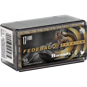 FEDERAL Premium V-shok 17 Hornady Magnum Rimfire (hmr) Ammo 17 Grain Hornady V-max Polymer Tip Box Of 50