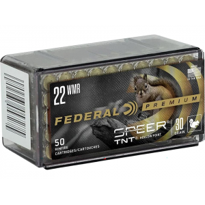 FEDERAL Premium V-shok 22 Winchester Magnum Rimfire (wmr) Ammo 30 Grain Speer Tnt Jacketed Hollow Point Box Of 50