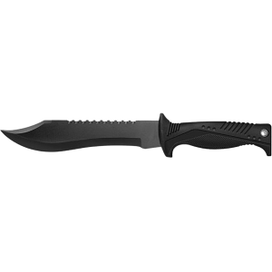 SOG Pinnacle Bowie Fixed Blade Knife 7.5" Clip Point 420 Black Blade Glass Reinforced Nylon (GRN) Handle Black - Sog