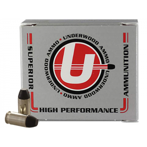 Underwood 380 ACP Ammo 100 Grain Flat Nose Box of 20 - Underwood Ammunition