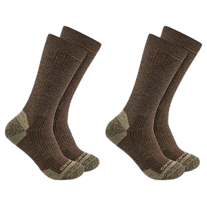 Carhartt Men's Midweight Crew Socks Dark Coffee Large 2 Pk