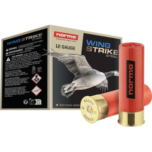 Norma Wingstrike Waterfowl 12 Gauge Ammo 3 #4 Steel Shot 1-1/4 Oz Box Of 25 ma Wingstrike Waterfowl 12 Gauge 3 #4 Steel Shot 1-1/4 Oz Box Of 25 Ammo