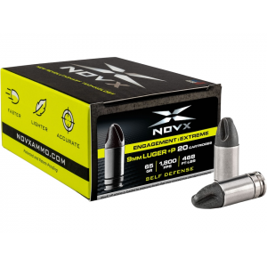 X Engagement Extreme Self-Defense 9mm Luger P 65 Grain Fluted Lead Free Box Of 20 Ammo