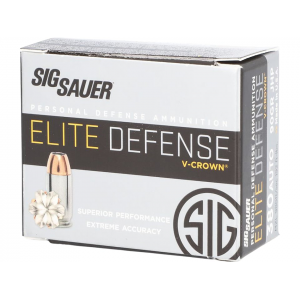  Sauer Elite Performance 380 ACP 90 Grain Sig V-Crown Jacketed Hollow Point Box Of 20 Ammo