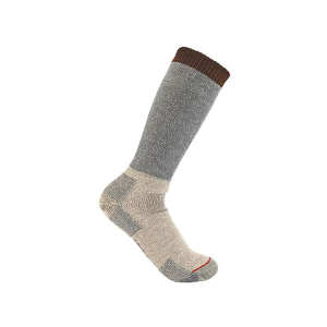 CARHARTT Men's Heavyweight Blend Boot Socks Heather Gray Cream Large