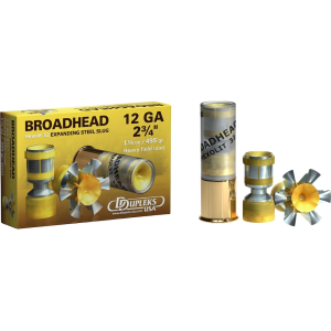 DDupleks Broadhead Hexolit 32 12 Gauge Slug 2-3/4" 1-1/8oz Box of 5 - Ddupleks