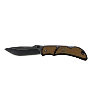 Outdoor Edge Chasm Pocket Knife 3.3" Drop Point 8Cr13MoV Blackstone Blade Zytel Handle Black/Brown - Outdoor Edge
