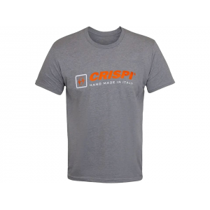 CRISPI BOOTS Men's Shop Short Sleeve Crew Neck T Shirt Heather Heavy Metal Large