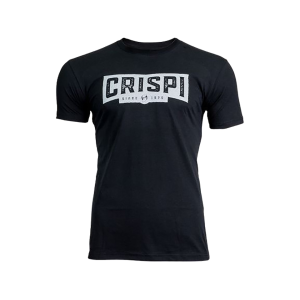 CRISPI BOOTS Men's Since 75 Short Sleeve Crew Neck T Shirt Black Large