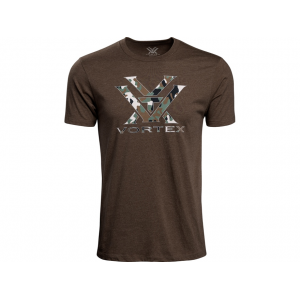 Vortex Optics Men's Camo Logo Short Sleeve Crew Neck T Shirt Brown Heather XL - Vortex Optics