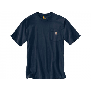 CARHARTT Men's K87 Loose Fit Heavyweight Short Sleeve Crew Neck Pocket T Shirt Navy Large