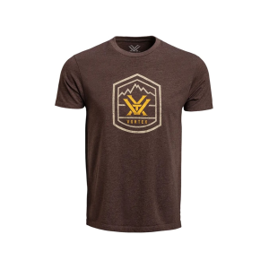 VORTEX OPTICS Men's Total Ascent Short Sleeve Crew Neck T Shirt Brown Heather Medium