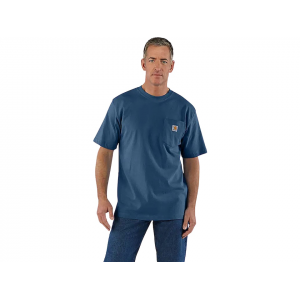 CARHARTT Men's K87 Loose Fit Heavyweight Pocket T Shirt Deep Ocean Heather Medium