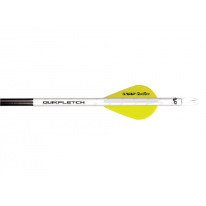 NAP Quikfletch Quikspin Vane Arrow Fletching System 2" Yellow, White, and Yellow 6PK