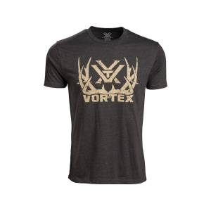 VORTEX OPTICS Men's Full Tine Short Sleeve Crew Neck T Shirt Charcoal Heather XL