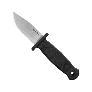 Demko Knives Armiger 2 Fixed Blade Knife 2" Clip Point 4034 Satin Blade Rubber Handle Black - Demko Knives