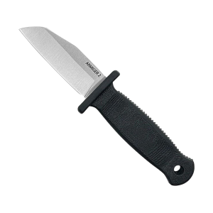 Demko Knives Armiger 2 Fixed Blade Knife 2" Shark Foot 4034 Satin Blade Rubber Handle Black - Demko Knives