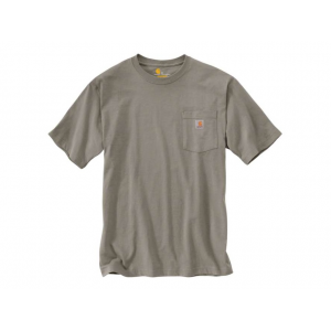 CARHARTT Men's K87 Loose Fit Heavyweight Short Sleeve Crew Neck Pocket T Shirt Desert 2XL