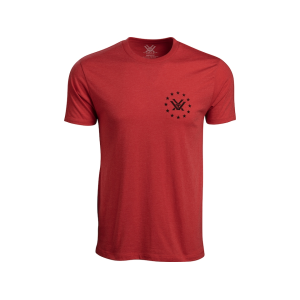 VORTEX OPTICS Men's Salute Short Sleeve Crew Neck T Shirt Red Heather 3XL