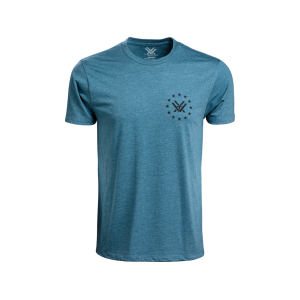 VORTEX OPTICS Men's Salute Short Sleeve Crew Neck T Shirt Steel Blue Heather XL