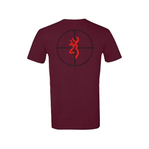 Browning Men's Buck Shot Short Sleeve Crew Neck T Shirt Maroon XL - Browning
