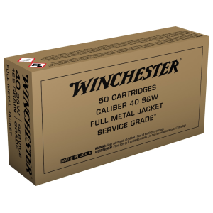 Winchester Service Grade 40 S&W Ammo 165 Grain Full Metal Jacket Box of 50