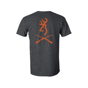Browning Men's Buck Crossed Guns Short Sleeve Crew Neck T Shirt Dark Heather XL - Browning