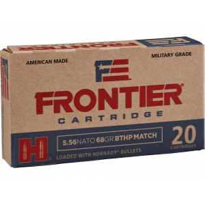 ntier Cartridge Military Grade 5.56x45mm NATO 68 Grain Hornady Match Jacketed Hollow Point Box Of 20 Ammo