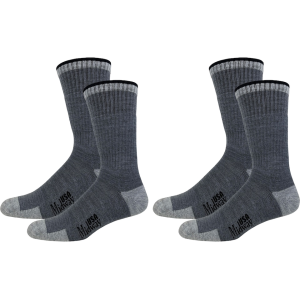 MIDWAYUSA Men's Lightweight Crew Hunting Socks Merino Wool Carbon Gray Large (9-12) 2 Pairs