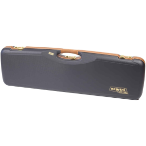 Negrini 1654 Sporting Over/Under Shotgun Case Navy/Tobacco Leather - Negrini