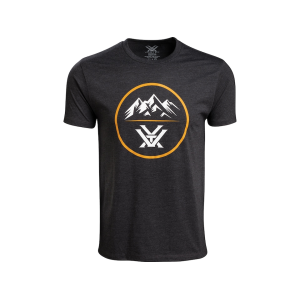 VORTEX OPTICS Men's Three Peaks Short Sleeve Crew Neck T Shirt Charcoal Heather XL