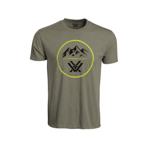 VORTEX OPTICS Men's Three Peaks Short Sleeve Crew Neck T Shirt Military Heather Large